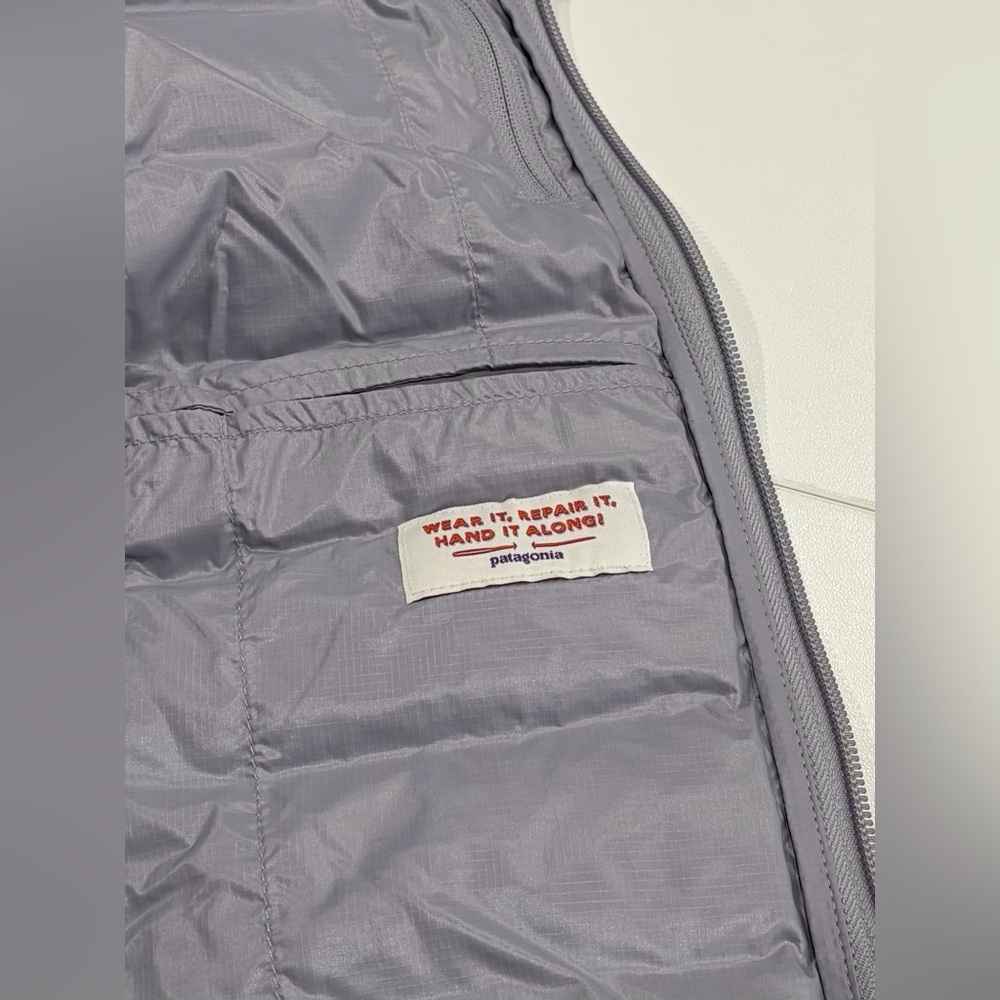 Patagonia Women's M Medium Down Sweater Vest Puffer Puff Herring Grey NWT Purple - Picture 5 of 8